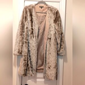 Charming Charlie RSVP Y2K Champagne  open front Silky Jacket Medium